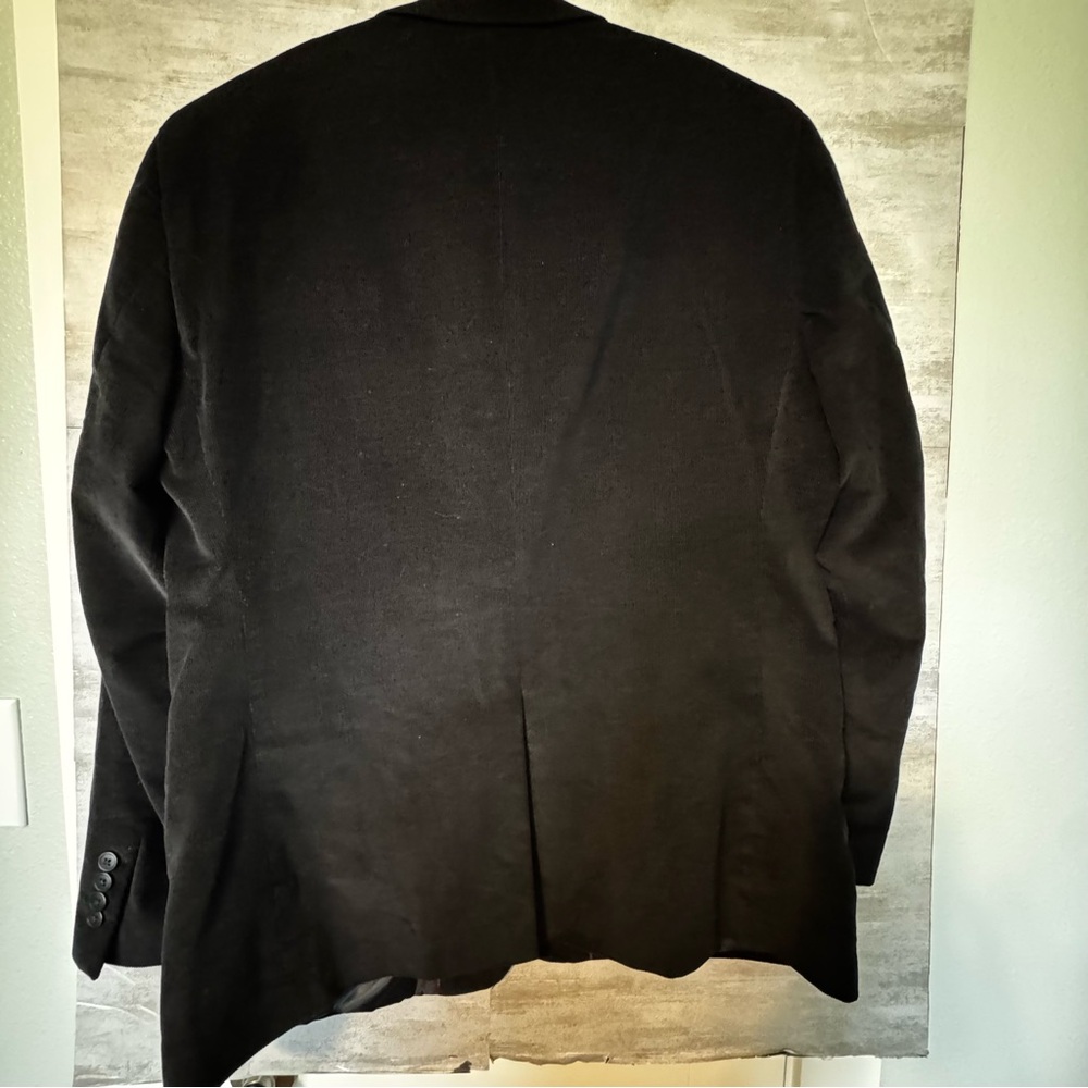 ADOLFO Men's BLACK Corduroy LINED 2-Button SPORT COAT/BLAZER/JACKET Size 44R‎ - Picture 9 of 11